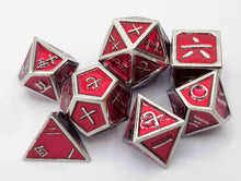 Load image into Gallery viewer, Kanji Metal Red Silver Dice