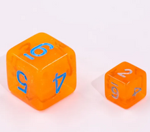 Load image into Gallery viewer, Orange Transparent Mini Dice Set