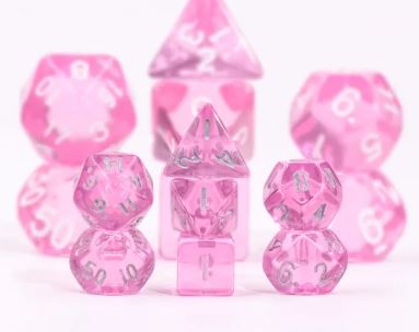 Pink Transparent Mini Dice Set