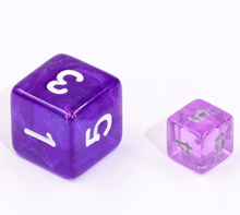 Load image into Gallery viewer, Purple Transparent Mini Dice Set