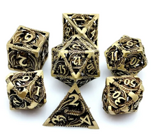 Load image into Gallery viewer, Gold Dragon Hollow Dice Set