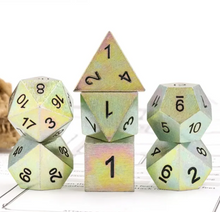 Load image into Gallery viewer, Brushed Silver Metal Dice Set