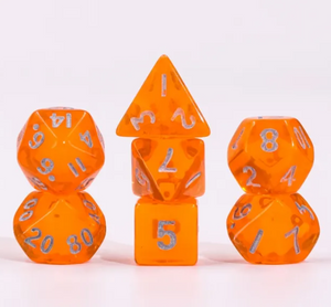Orange Transparent Mini Dice Set