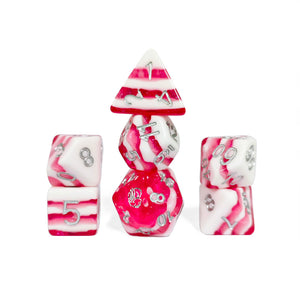 Candy Cane 7 Piece Dice Set