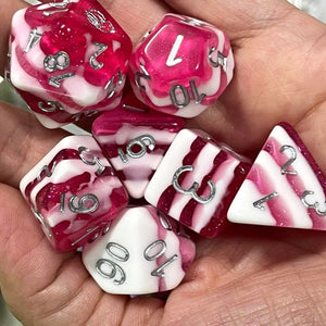 Candy Cane 7 Piece Dice Set