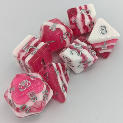 Candy Cane 7 Piece Dice Set