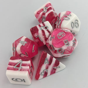 Candy Cane 7 Piece Dice Set