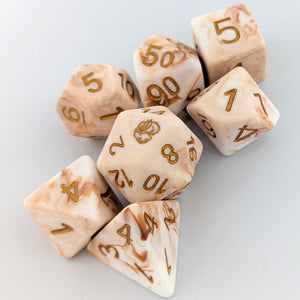 Caramel Swirl 7 Piece Dice Set