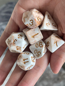 Caramel Swirl 7 Piece Dice Set