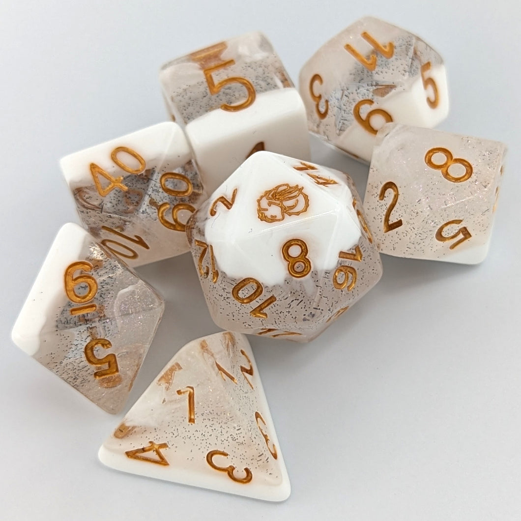 Cookies and Cream 7 Piece Dice Set