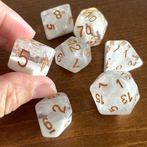 Cookies and Cream 7 Piece Dice Set