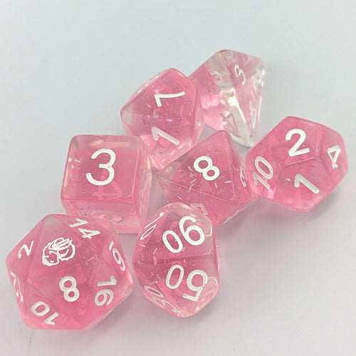 Cotton Candy 7 Piece Dice Set