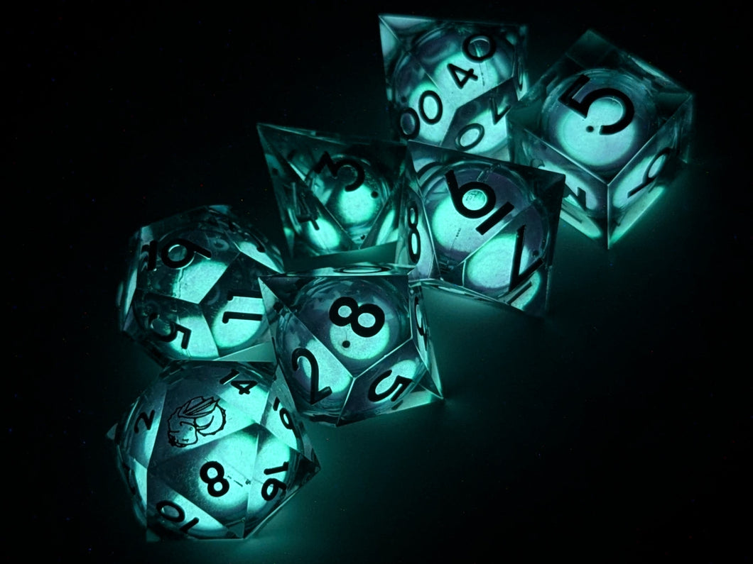 Prophecy Glow in the Dark Liquid Core Dice Set