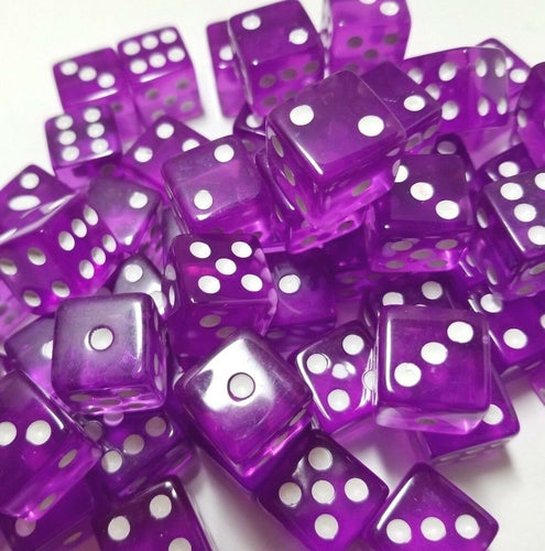 Purple Transparent (B-Grade) 16mm 6 Sided Dice