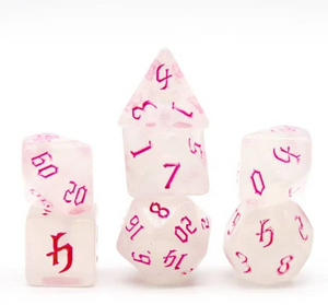 Gothic Pink and Glitter Dice Set