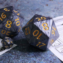 Load image into Gallery viewer, Black Pearl 55mm Titan D20 Dice