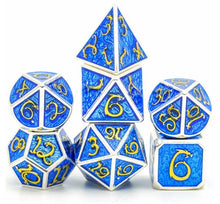 Load image into Gallery viewer, Blue Silver Dragon Dice Set