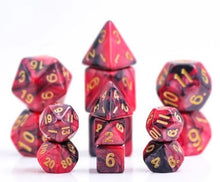 Load image into Gallery viewer, Red Black Marble Mini Dice Set