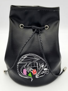 Patent Leather Dice Bag with Pockets