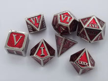 Load image into Gallery viewer, Roman Metal Red Silver Dice
