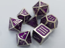 Load image into Gallery viewer, Roman Metal Purple Silver Dice
