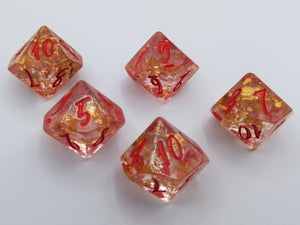 English Resin Dice Gold Foil