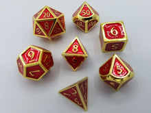 Load image into Gallery viewer, English Metal Red Gold Dice