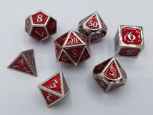 Load image into Gallery viewer, English Metal Red Silver Dice