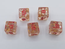 Load image into Gallery viewer, Thai Resin Dice Gold Foil