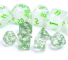 Load image into Gallery viewer, Green Glitter Mini Dice Set