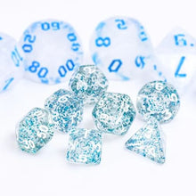 Load image into Gallery viewer, Blue Glitter Mini Dice Set