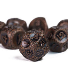 Load image into Gallery viewer, Copper Stone Metal Dice Set