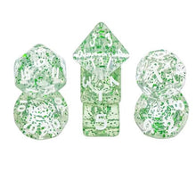 Load image into Gallery viewer, Green Glitter Mini Dice Set