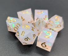 Load image into Gallery viewer, Alexandra light glitter dice with gold font