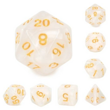 Load image into Gallery viewer, White Pearl Dice Set