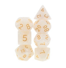 Load image into Gallery viewer, White Pearl Dice Set