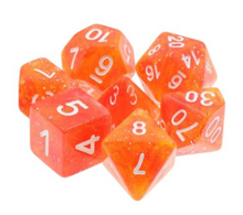 Load image into Gallery viewer, Yellow Red Galaxy Dice Set