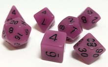 Load image into Gallery viewer, Purple Glow in the Dark Dice Set