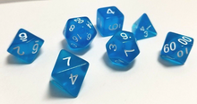 Load image into Gallery viewer, Blue Transparent Dice Set