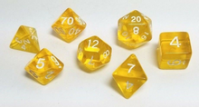Load image into Gallery viewer, Yellow Transparent Dice Set