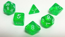 Load image into Gallery viewer, Green Transparent Dice Set