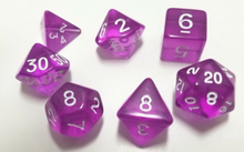 Load image into Gallery viewer, Purple Transparent Dice Set