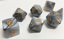 Load image into Gallery viewer, Black White Marble Dice Set