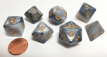Load image into Gallery viewer, Black White Marble Dice Set