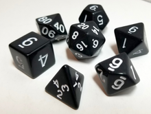 Load image into Gallery viewer, Black Solid Color Dice Set